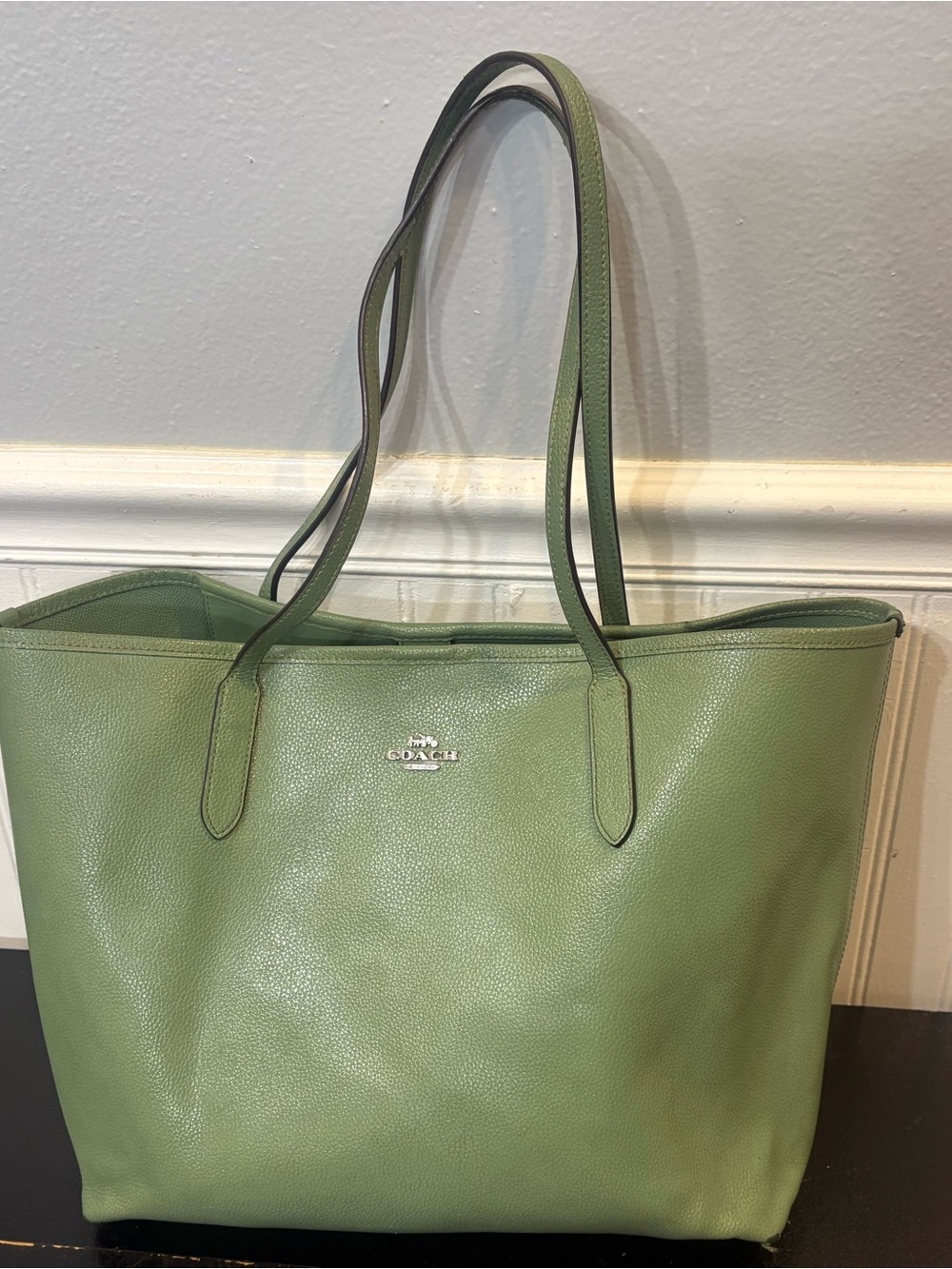 Coach City Zip Tote Green Tote Bag Style CR111